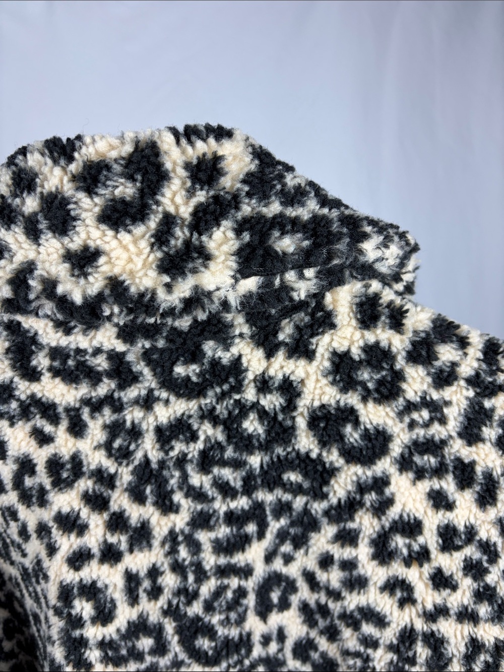 New York & Company Black and Cream Leopard Faux-Fur Bomber Jacket - Picture 5 of 9